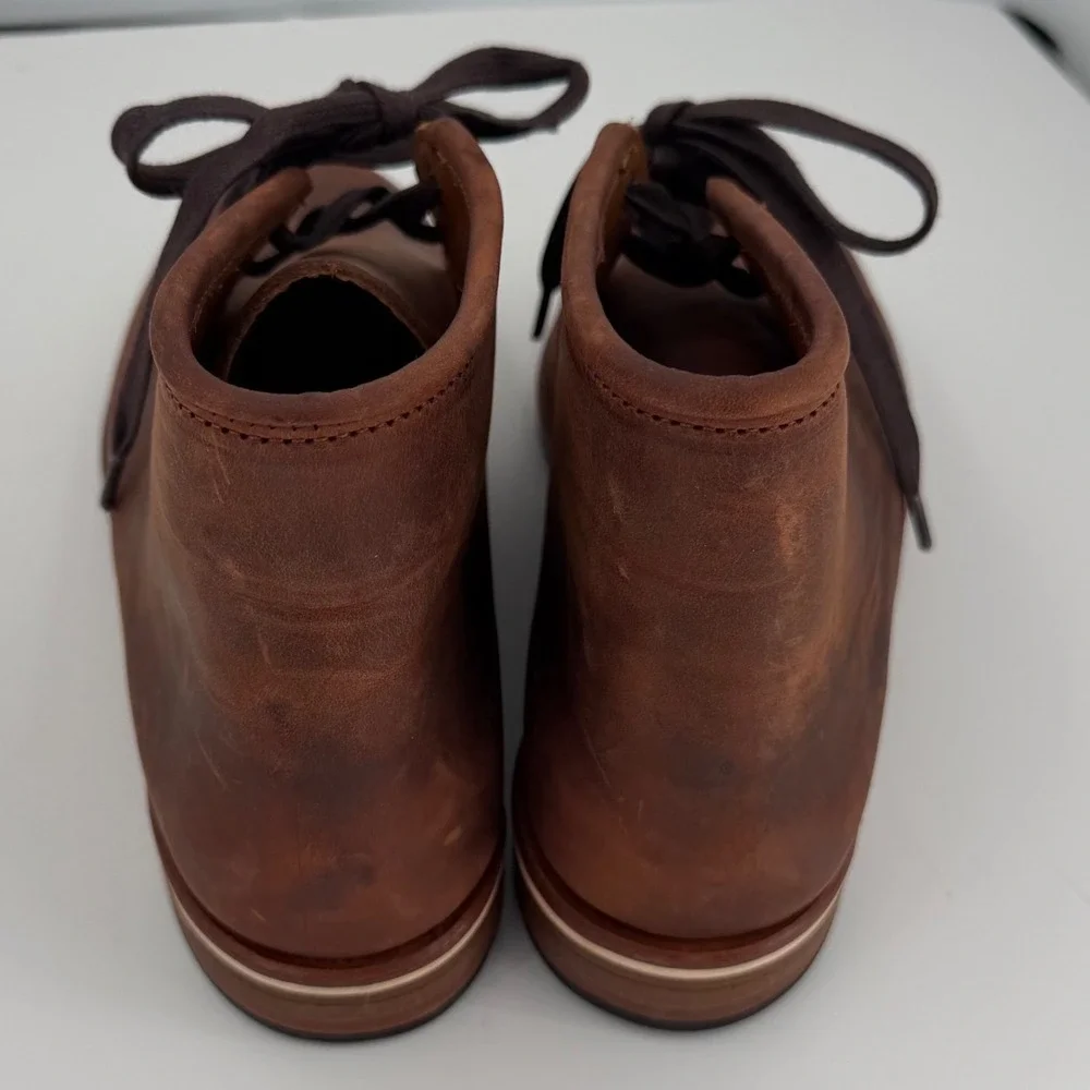 HELM USA Made Pull Up Leather Chukka Boots‎ Brown Heritage Quiet Luxury Mens 7D